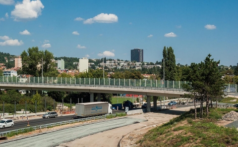 Celkový pohled na most přes VMO Žabovřeská