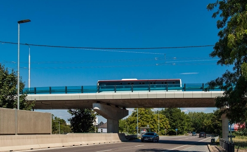 Most M117 Kyjevská přes silnici I/36, ulici kpt. Jaroše